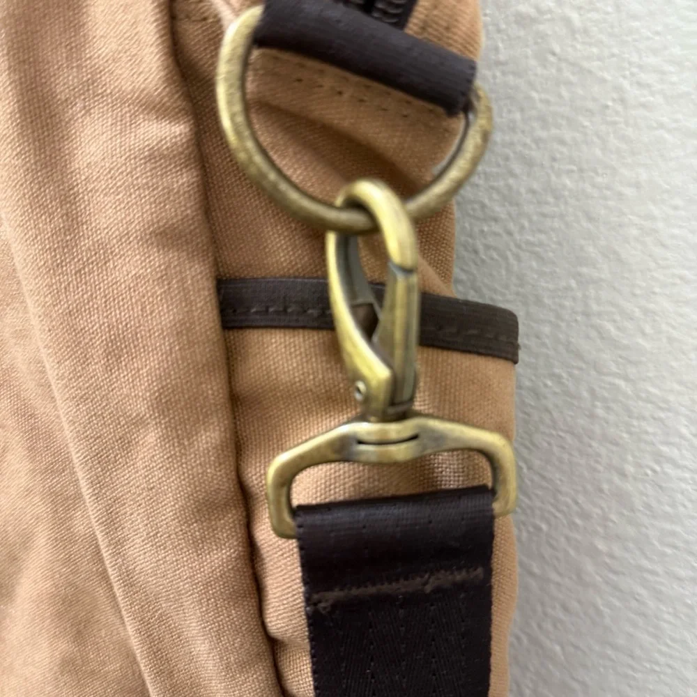 Eddie Bauer Vintage Canvas Messenger Bag Workwear Gorpcore Utility Crossbody Tan